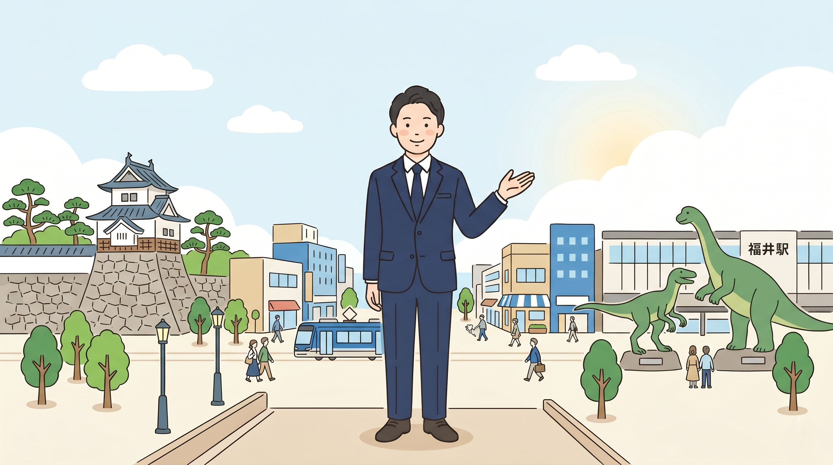 福井の街並みと法律事務所のイメージ